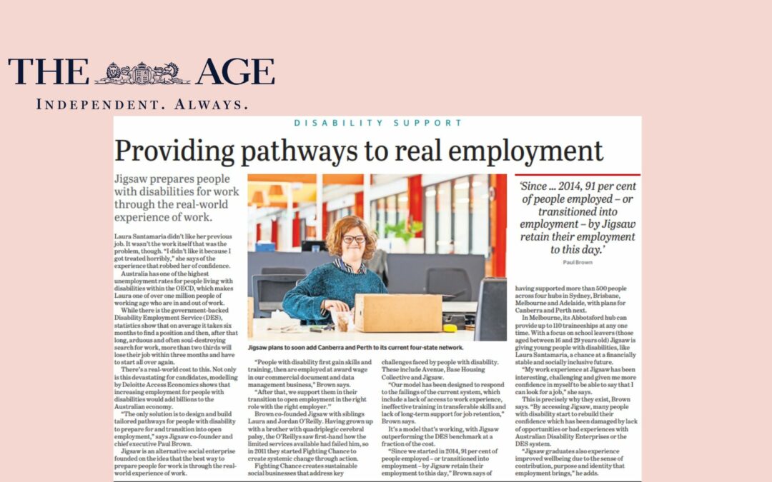 The Age: Providing pathways to real employment